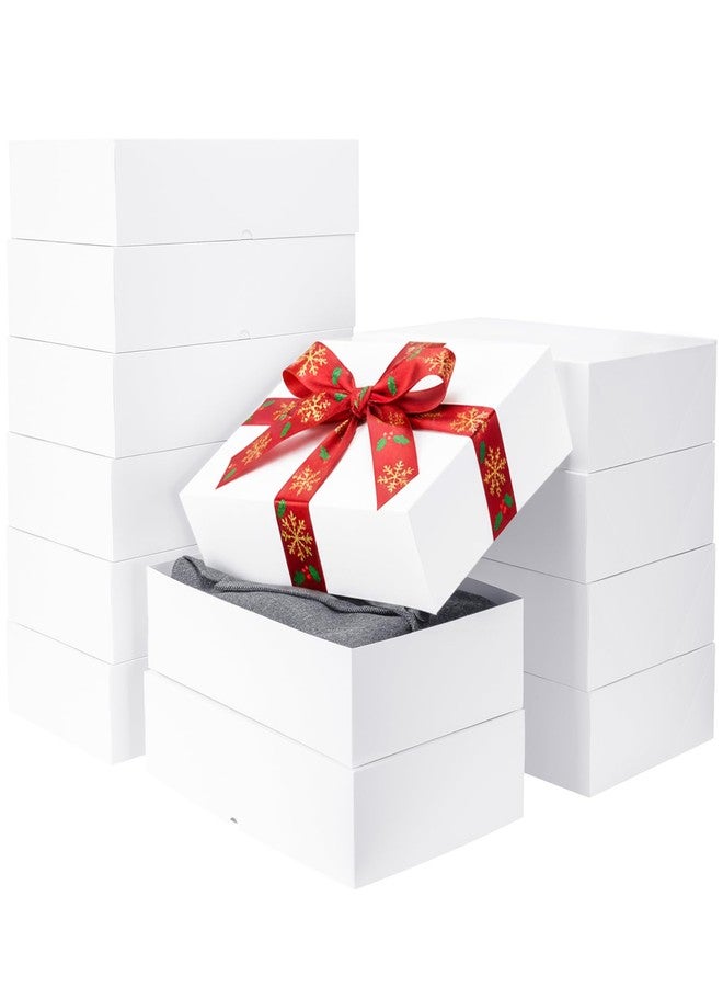 UnicoPak 12 Pack XLarge White Gift Boxes with Lids for Presents, 4-inch Deep Robe Boxes, 17x11x4 Inches - Image 1